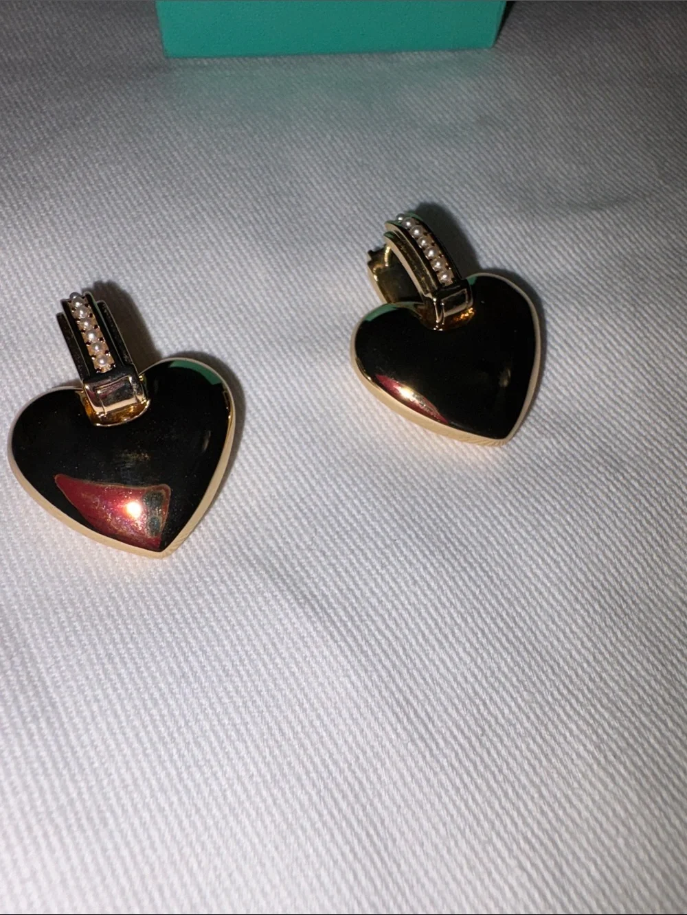 Coach Gold Heart Drop Earrings - Women's Jewelry - Picture 2 of 3